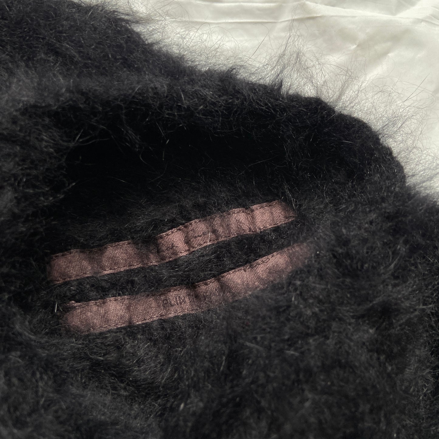 Rick Owens falll 2013 monster alpaca wool hair leather sleeves sweater S