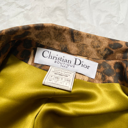 Christian Dior fall 2000 Galliano leopard print denim coat