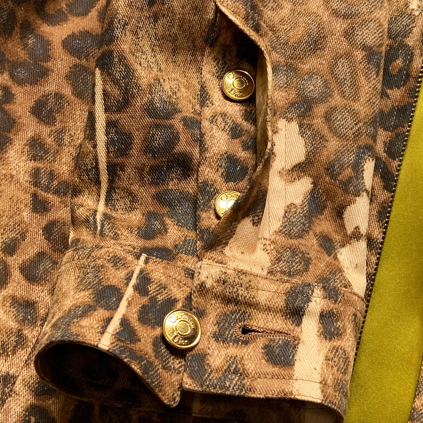 Christian Dior fall 2000 Galliano leopard print denim coat