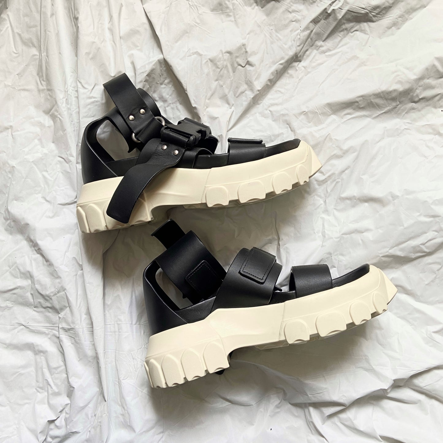 Rick owens ankle strap tractor leather sandals 36