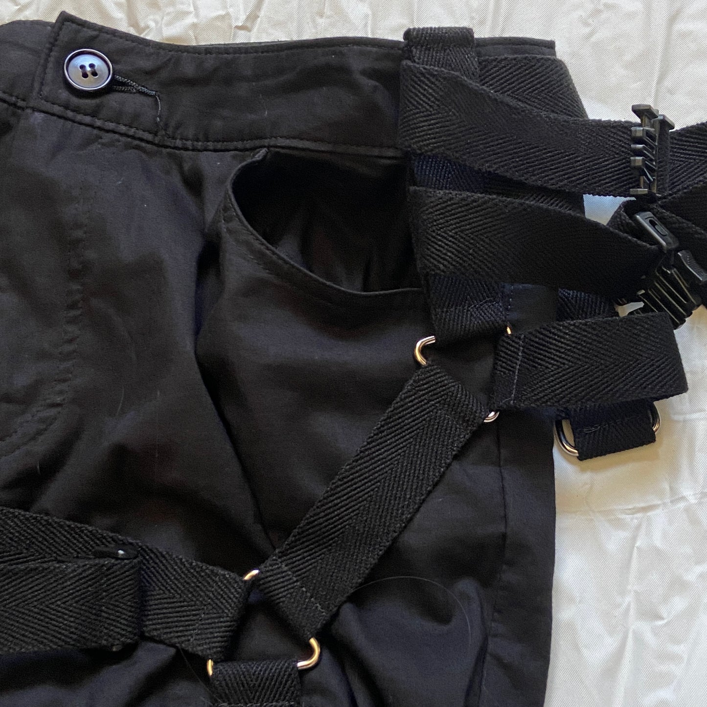 Junya Watanabe 2003 spring black bondage parachute jacket blazer pants set