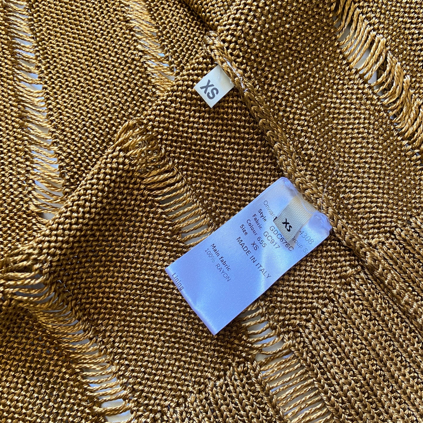 Jean Paul Gaultier gold open knit cardigan XS