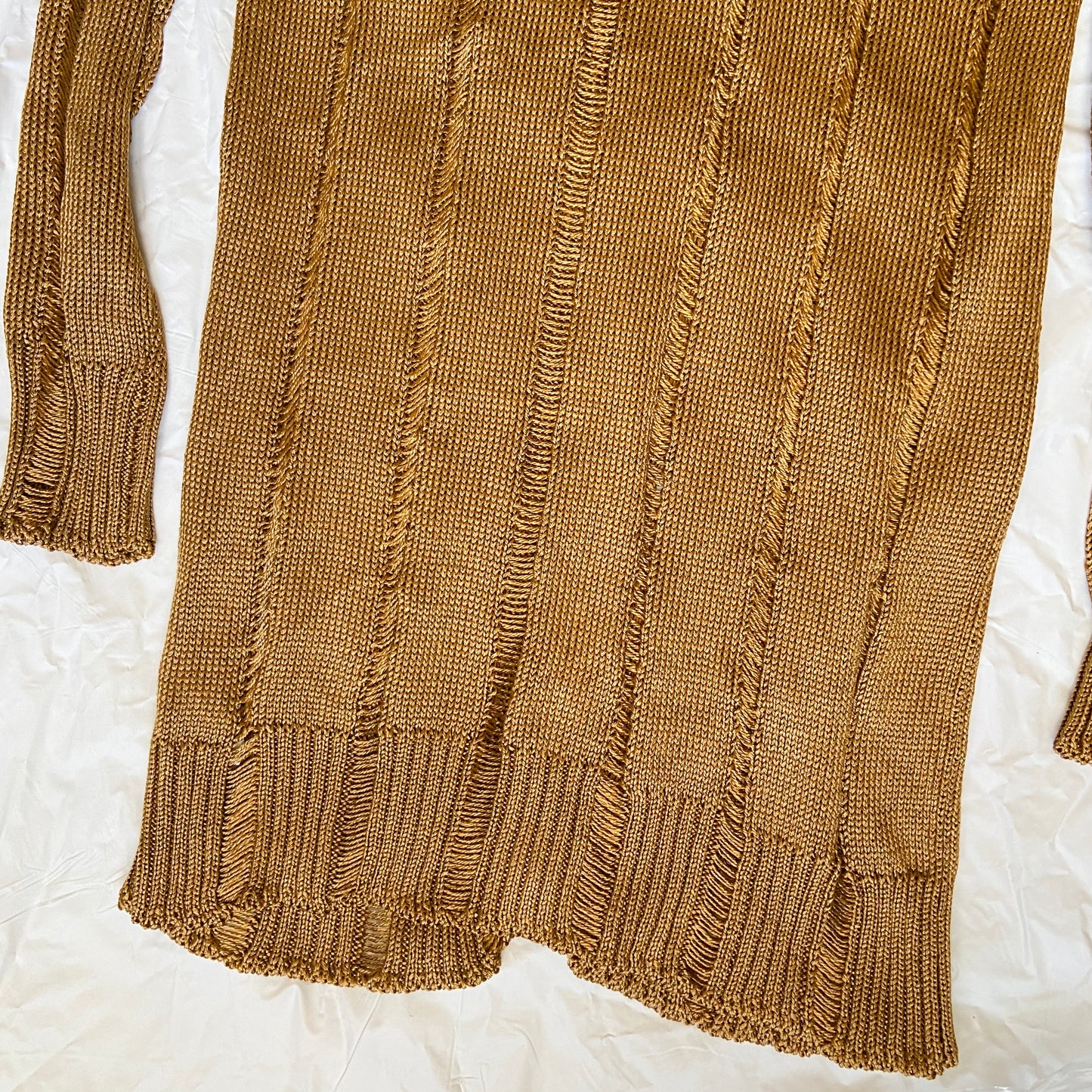 Jean Paul Gaultier gold open knit cardigan XS