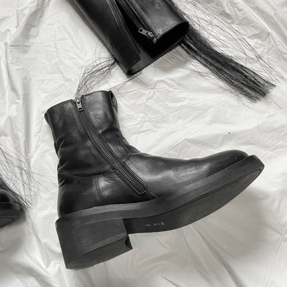 Ann Demeulemeester fall 2011 convertible horse hair belt riding boot