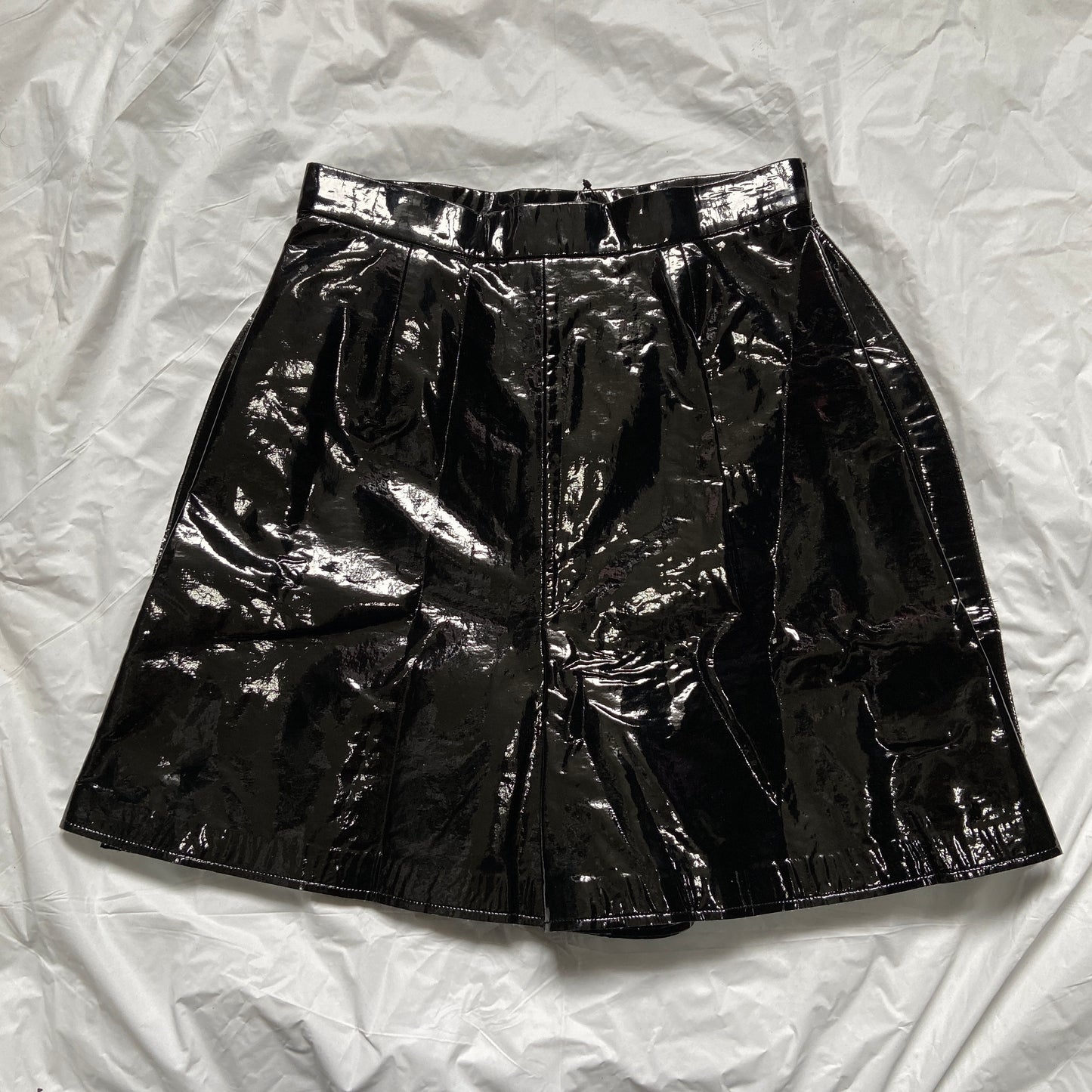 Junya Watanabe spring 2015 geometric flat faux leather shorts