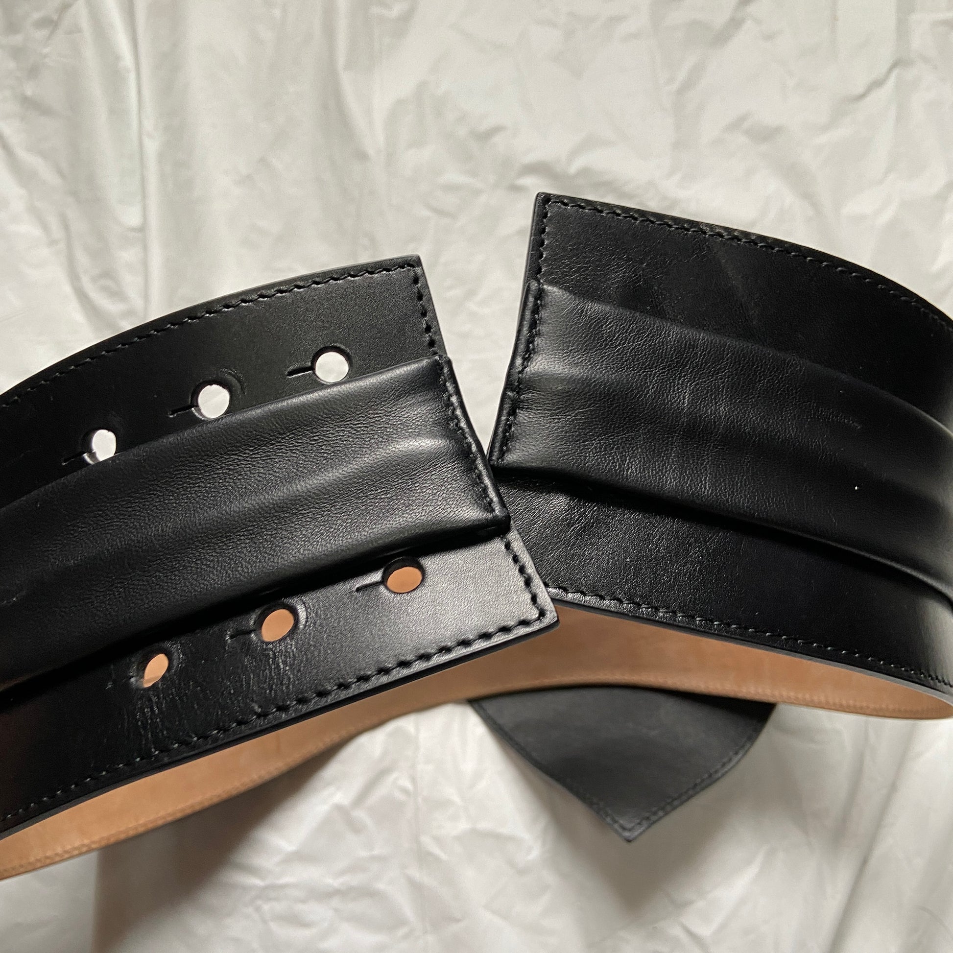 Leather corset belt in black - Alexander Mc Queen