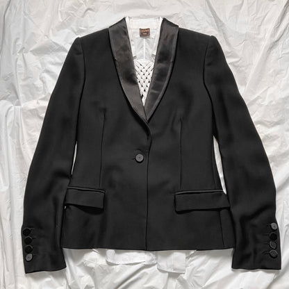 Jean Paul Gaultier 2011 cut open back Le Smoking blazer with shirt set