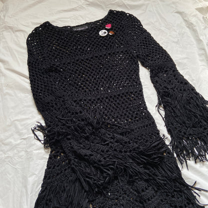 hysteric glamour crochet dress HYSTERIC GLAMOUR 1990s Crocheted Butterfly Maxi