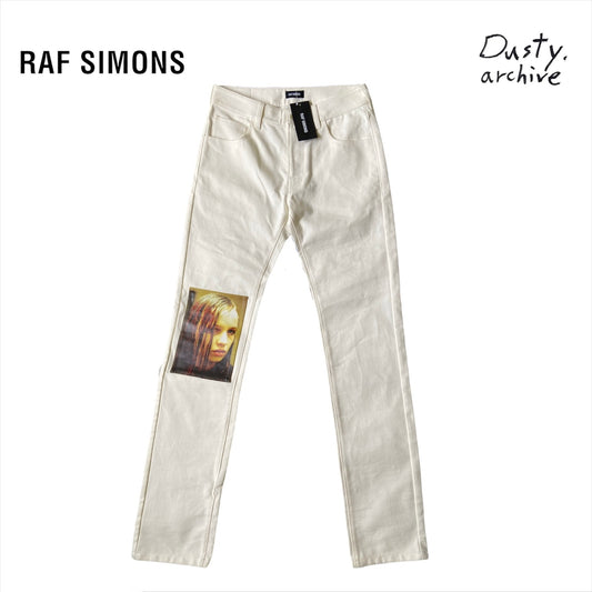 Raf Simons aw18 cream Christian f. jeans with wet hair 30