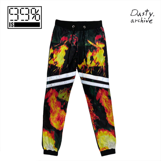 99%is firefighter distressed flame fire track pants 1