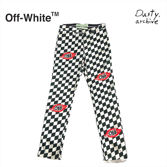 Off-White fall 2017 Runway checker leaf chino pants 31