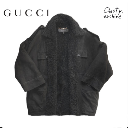 Gucci sheep shearling leather jacket 40