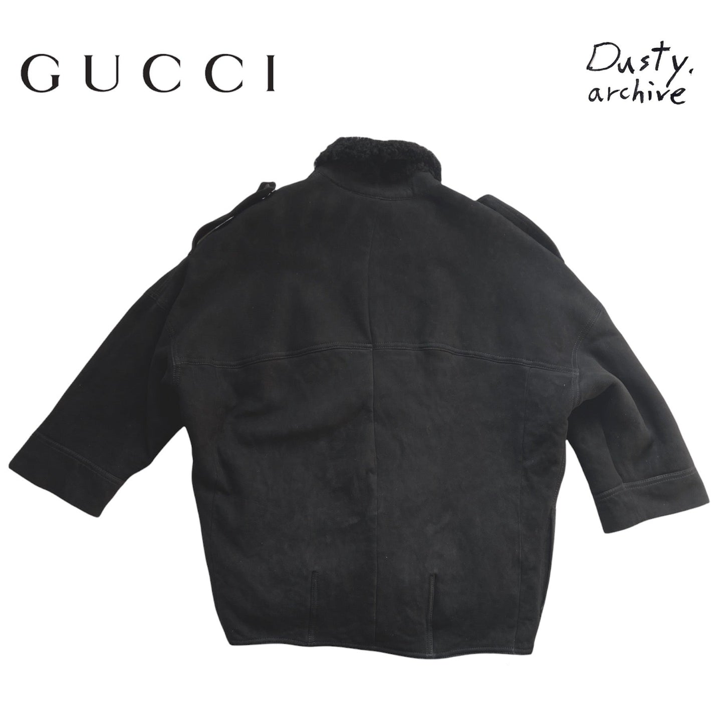 Gucci sheep shearling leather jacket 40
