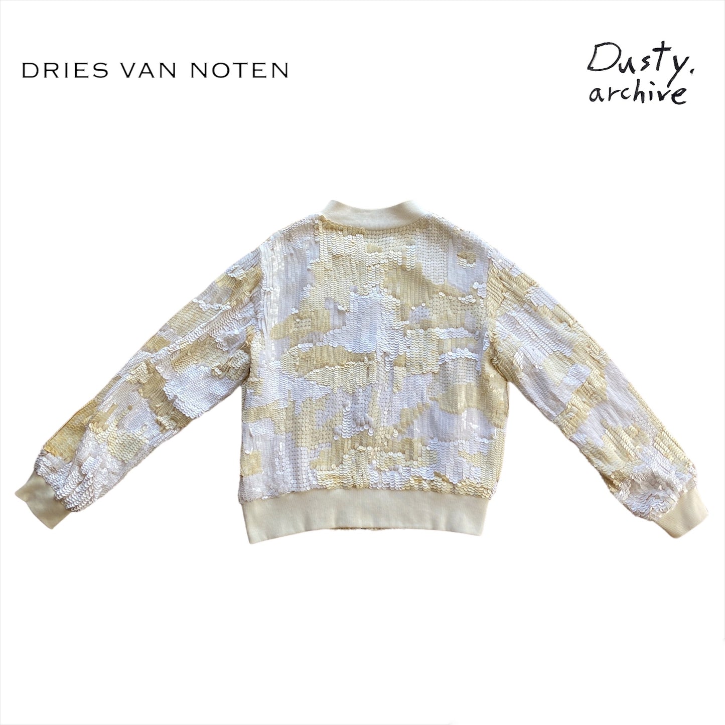 Dries van Noten cream sequin bomber S