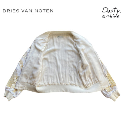 Dries van Noten cream sequin bomber S