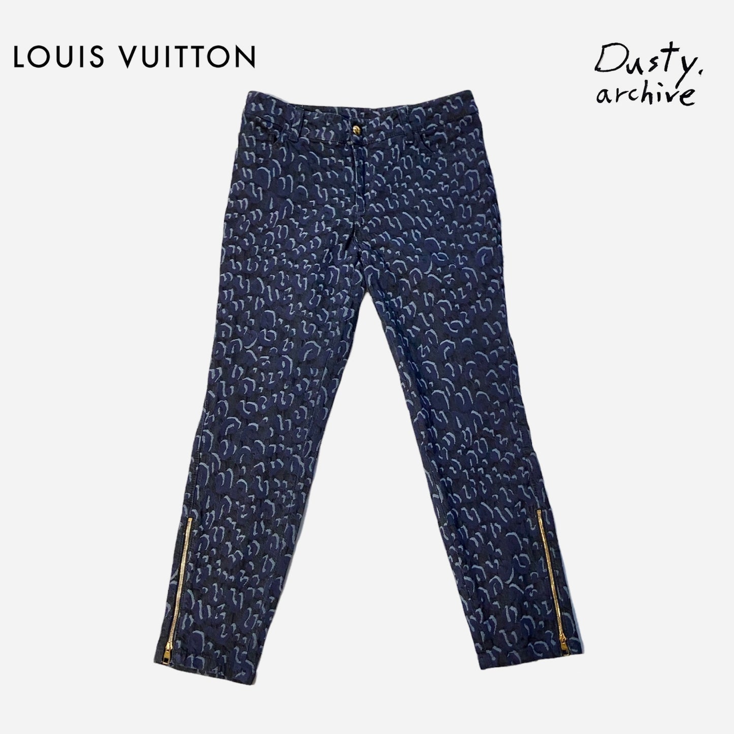 Louis vuitton stephen sprouse blue graffiti logo jeans 40