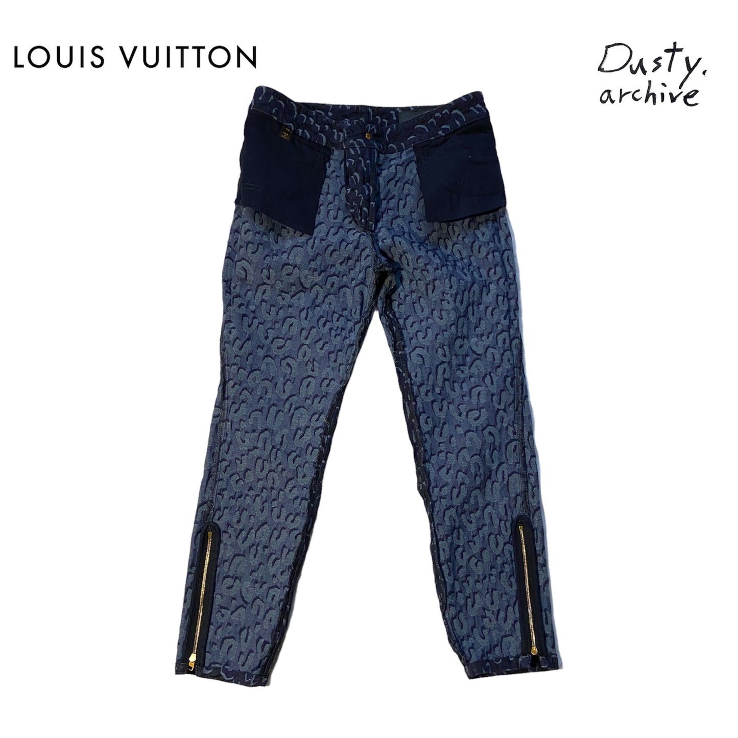 Louis vuitton stephen sprouse blue graffiti logo jeans 40