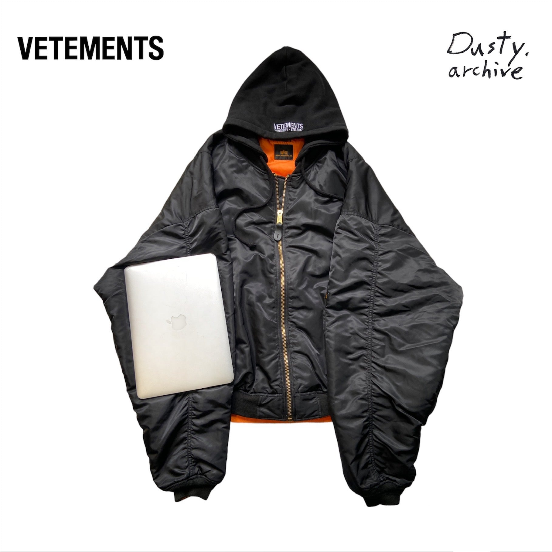 Vetements alpha industries black/orange reversible oversized 