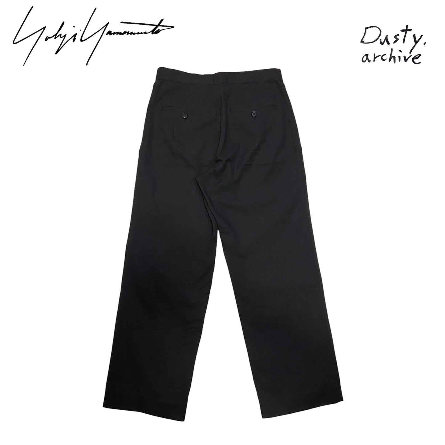 Yohji yamamoto black straight cropped pants 1