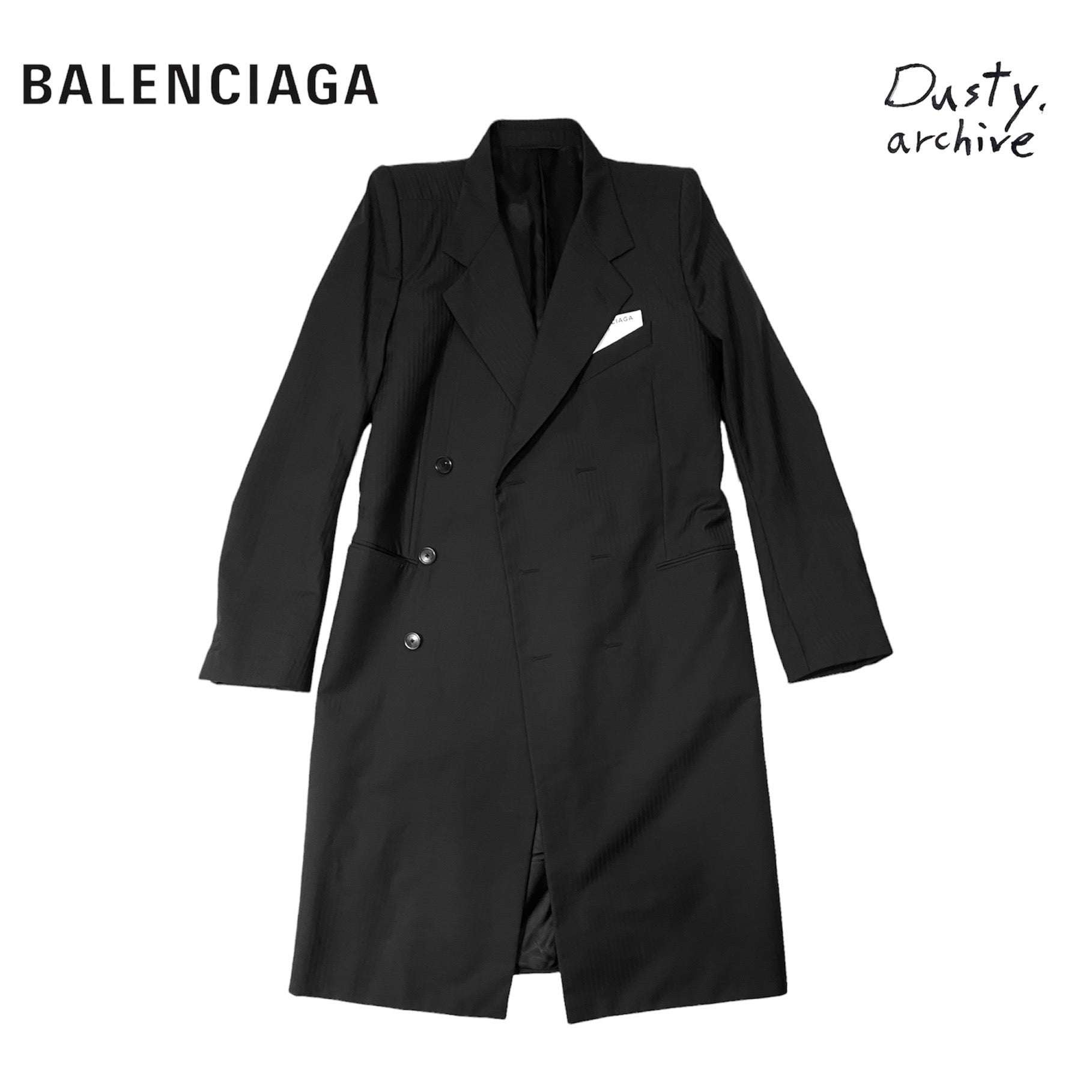 Balenciaga ss17 Double breasted coat with Shrunk shoulder padding ...