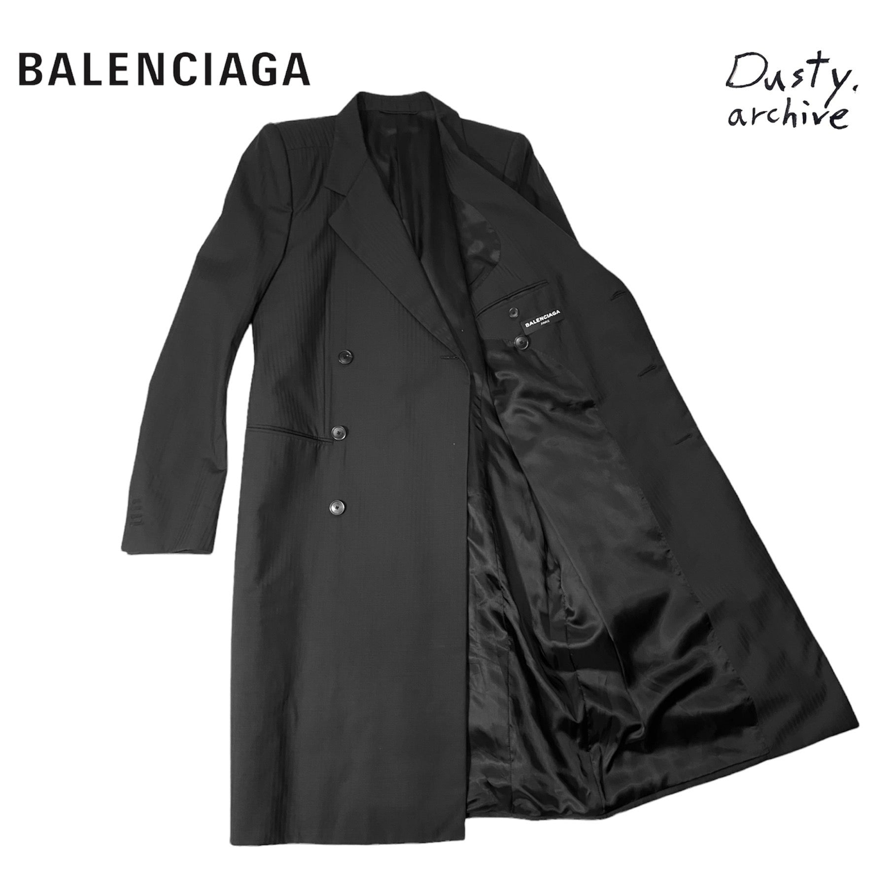 Balenciaga ss17 Double breasted coat with Shrunk shoulder padding