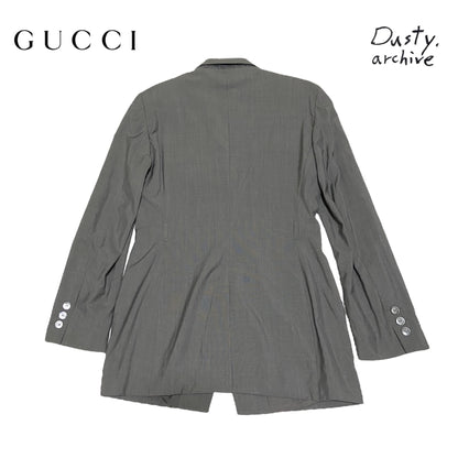 Gucci 1999 grey wool suit with belt holster 42