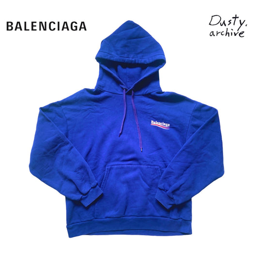 Balenciaga blue bernie campaign logo oversized hoodie XL