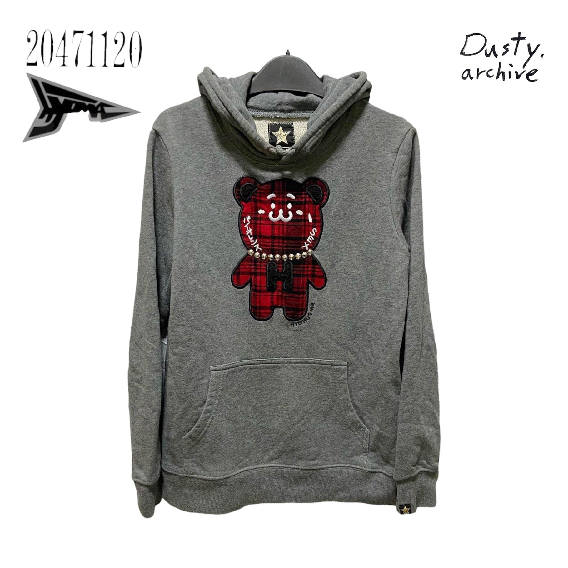 20471120 hyoma bear studded hoodie S – Dusty Archive