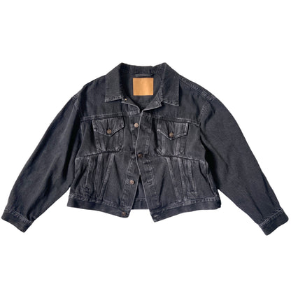 Balenciaga black washed swing denim jacket