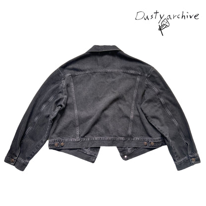 Balenciaga black washed swing denim jacket