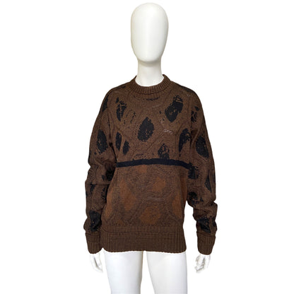 Gianni Versace 1982fw grungy brown knit sweater 40