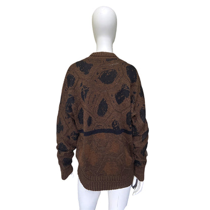 Gianni Versace 1982fw grungy brown knit sweater 40