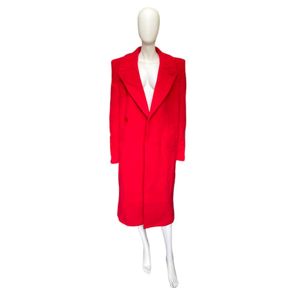 Balenciaga Ss19 runway 80s boxy shoulder red camel wool coat jacket 44