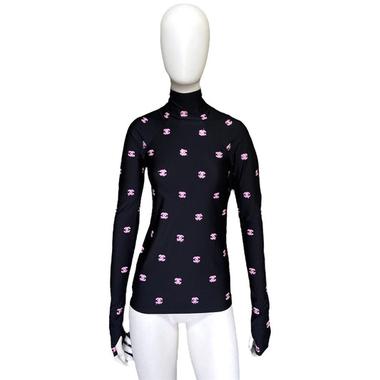 Chanel pink logo stretch top 38