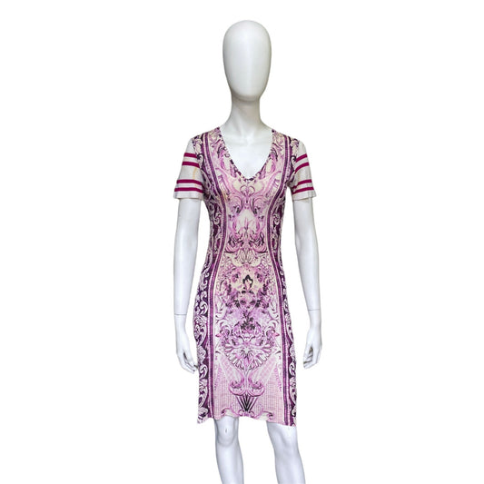 Roberto cavalli mesh print dress 40