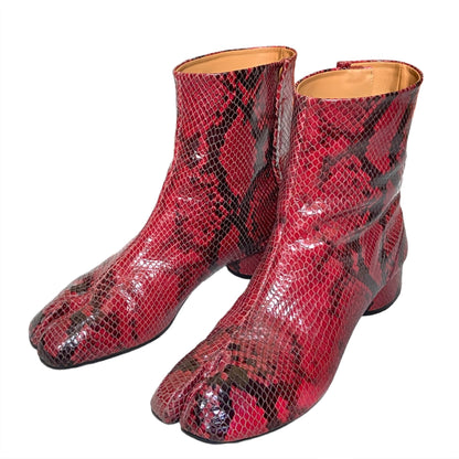 Maison Margiela python texture calfskin tabi heel boots