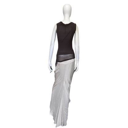 Rick owens ss06 tungsten draped silk mermaid skirt 40