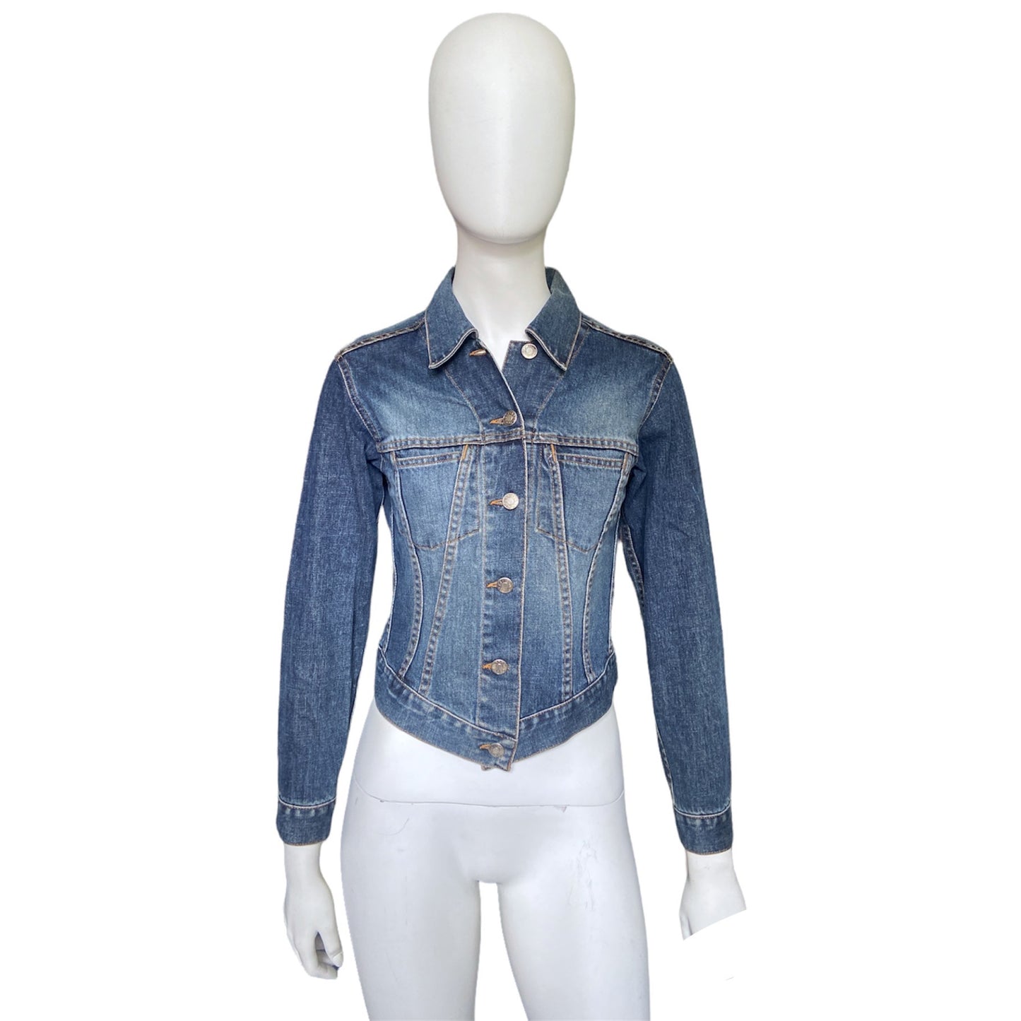 Gucci tom ford 2000 blue cropped denim jacket shirt