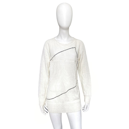 Chanel ss12 Karl square line geometric knit sweater