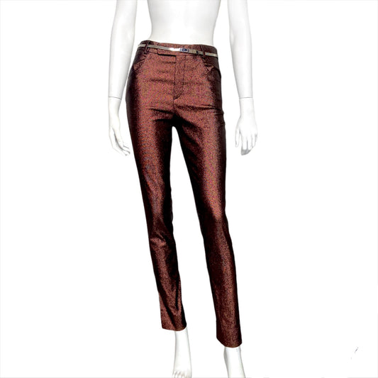 Gucci Spring 1997 Tom Ford Metallic Brown Lurex Pants 42