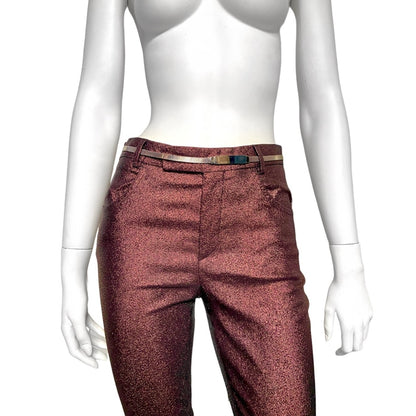 Gucci Spring 1997 Tom Ford Metallic Brown Lurex Pants 42