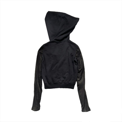 Rick owens drkshdw leather sleeved mountain hoodie jacket S