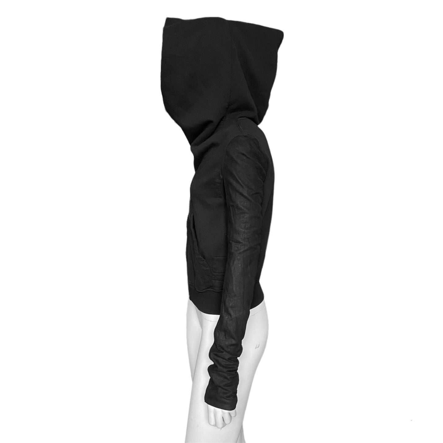 Rick owens drkshdw leather sleeved mountain hoodie jacket S