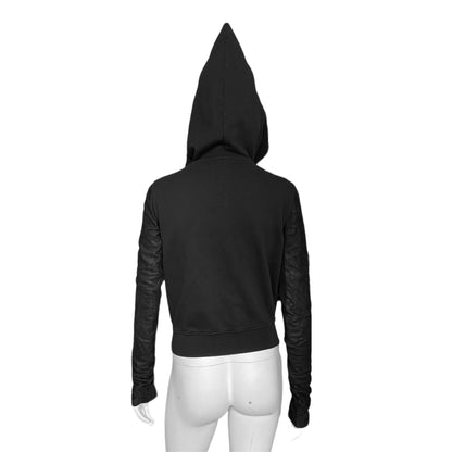 Rick owens drkshdw leather sleeved mountain hoodie jacket S