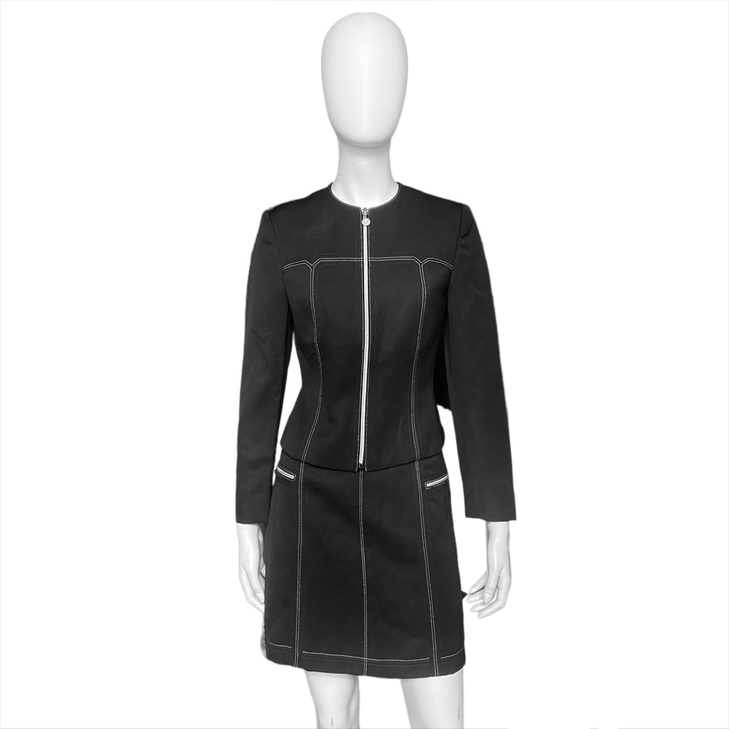 Gianni Versace Couture suit round collar jacket with skirt set