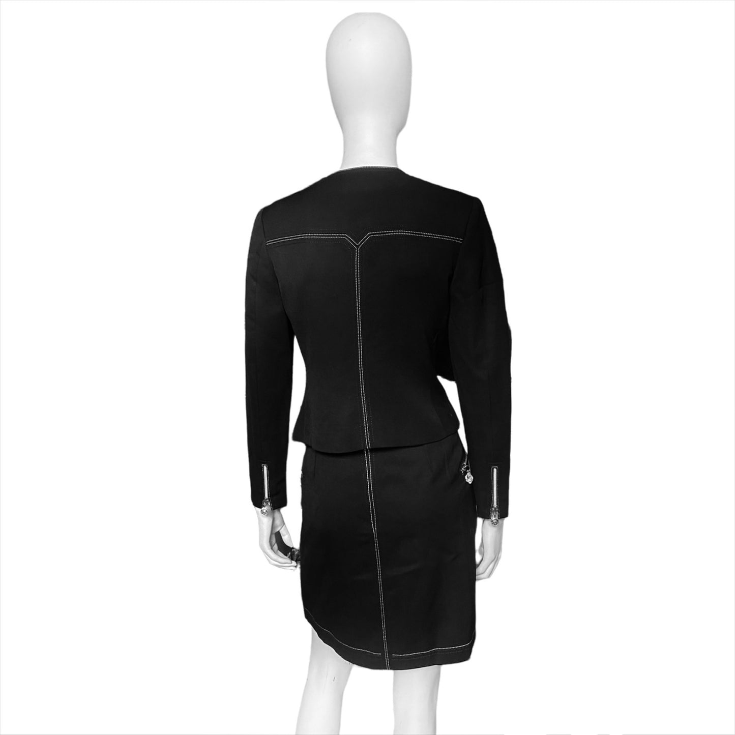 Gianni Versace Couture suit round collar jacket with skirt set