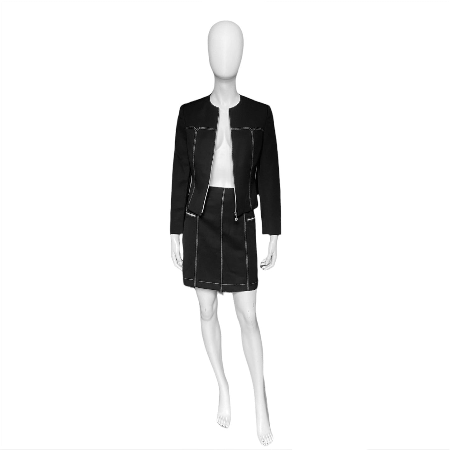 Gianni Versace Couture suit round collar jacket with skirt set