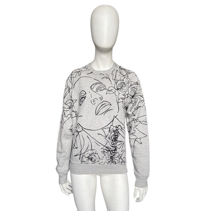 Jean Paul Gaultier face floral print sweater S