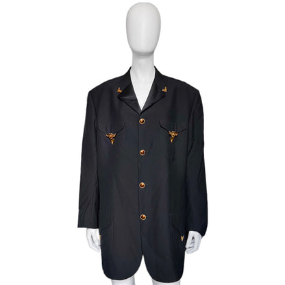 Gianni Versace Spring 1993 gold embellishment western cowboy blazer 52