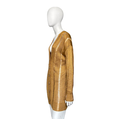 Jean Paul Gaultier gold open knit cardigan XS